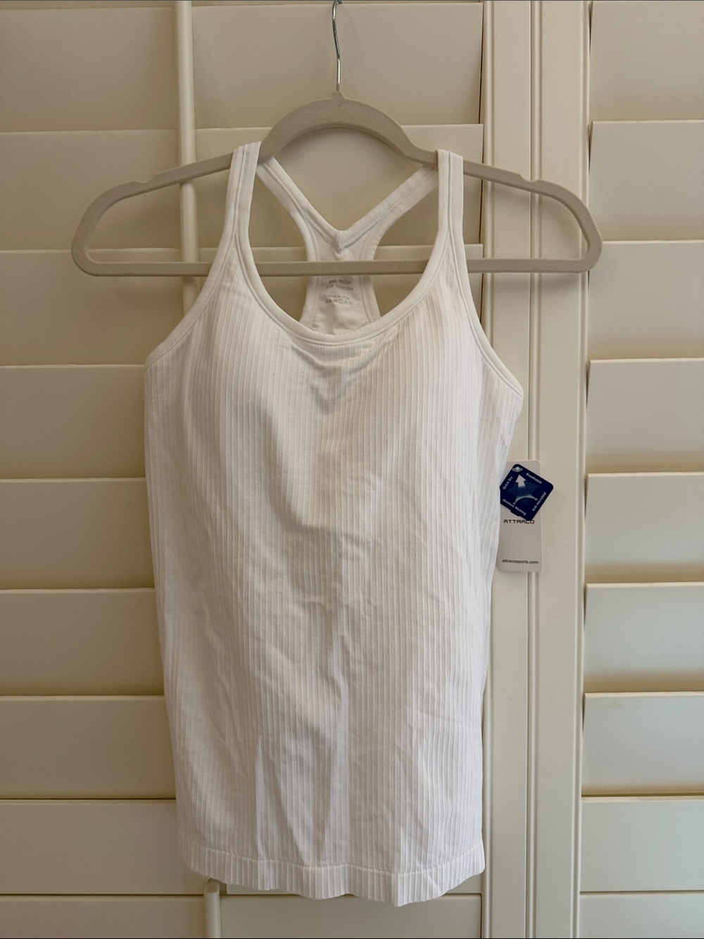 Ribbed White Racerback Tank Top